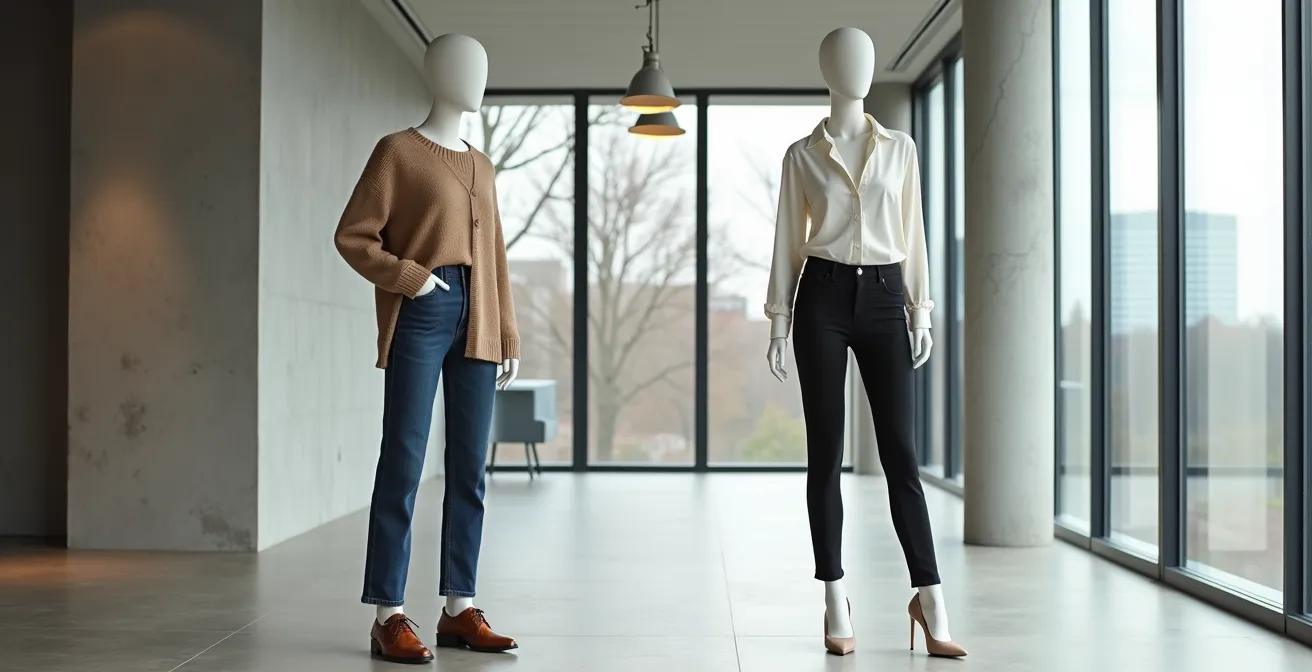 Stilvolle Kombinationen von Jeans mit Derby und Pump für das Büro