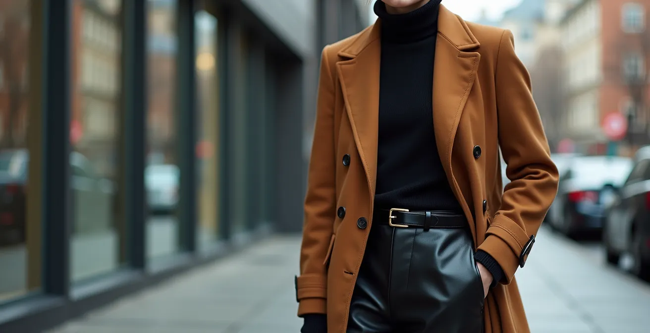 Moderne Kombination von Lack-Accessoires im Alltagslook