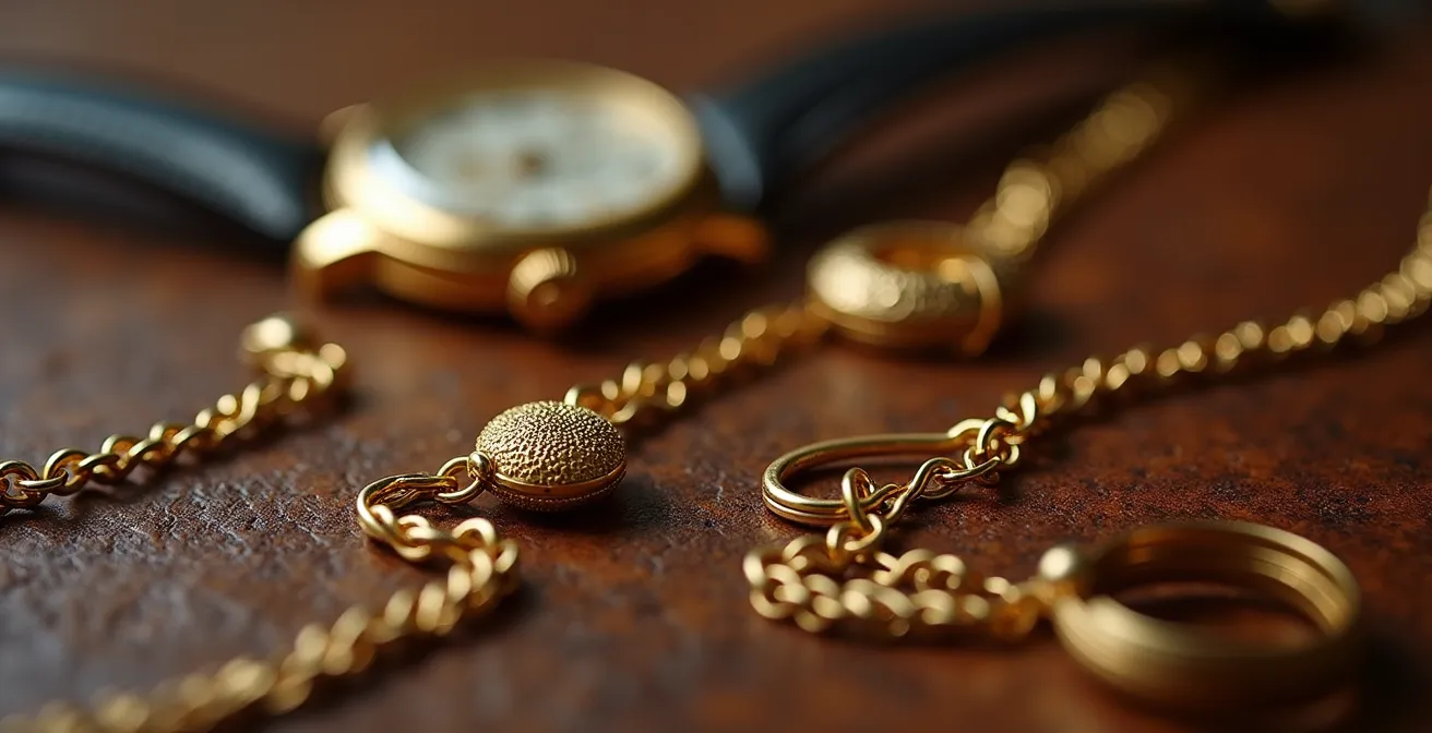 Makroaufnahme von Vintage-Schmuckdetails als Wertanlage